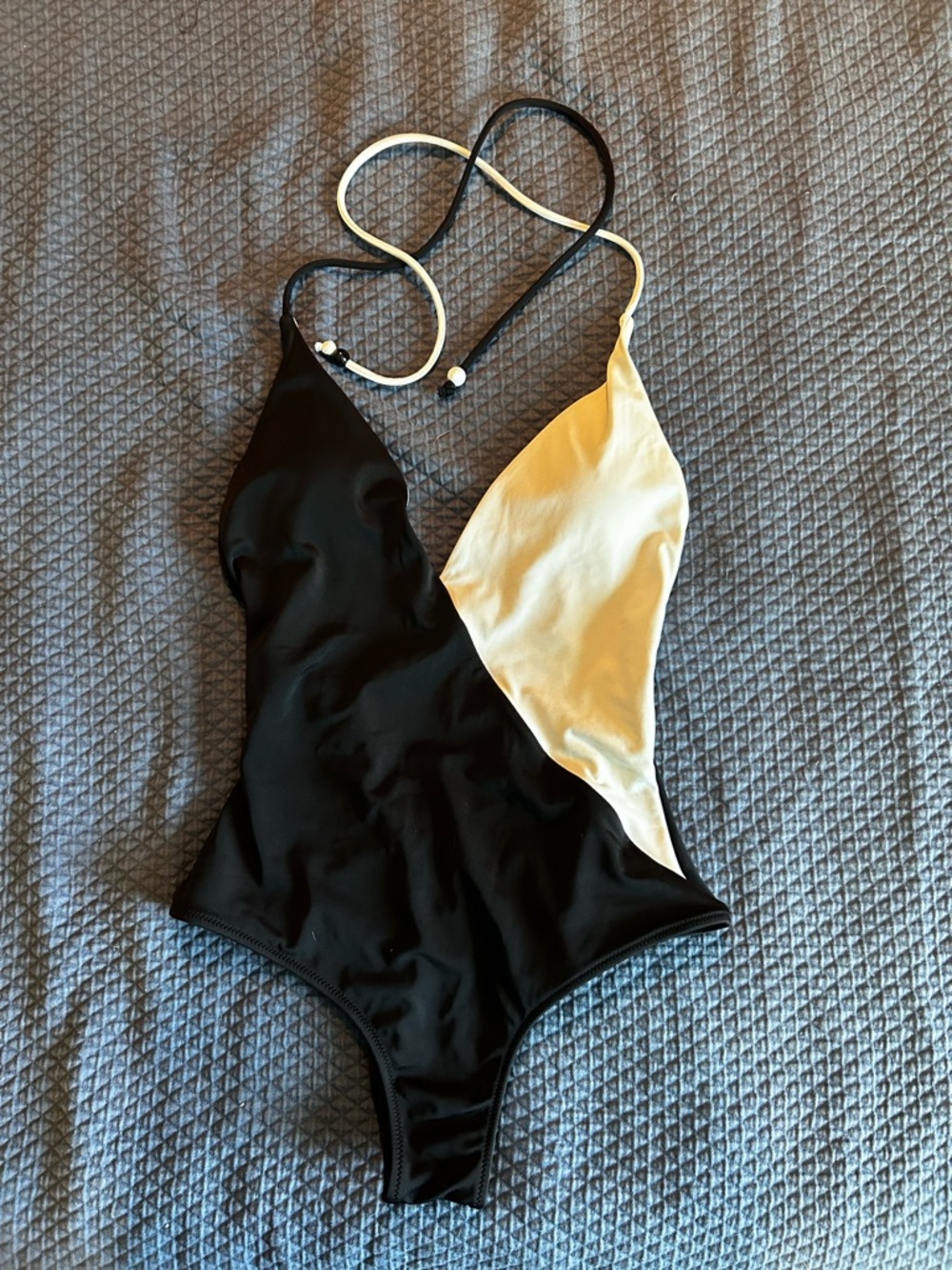 Black & White Colorblock One-Piece Swimsuit